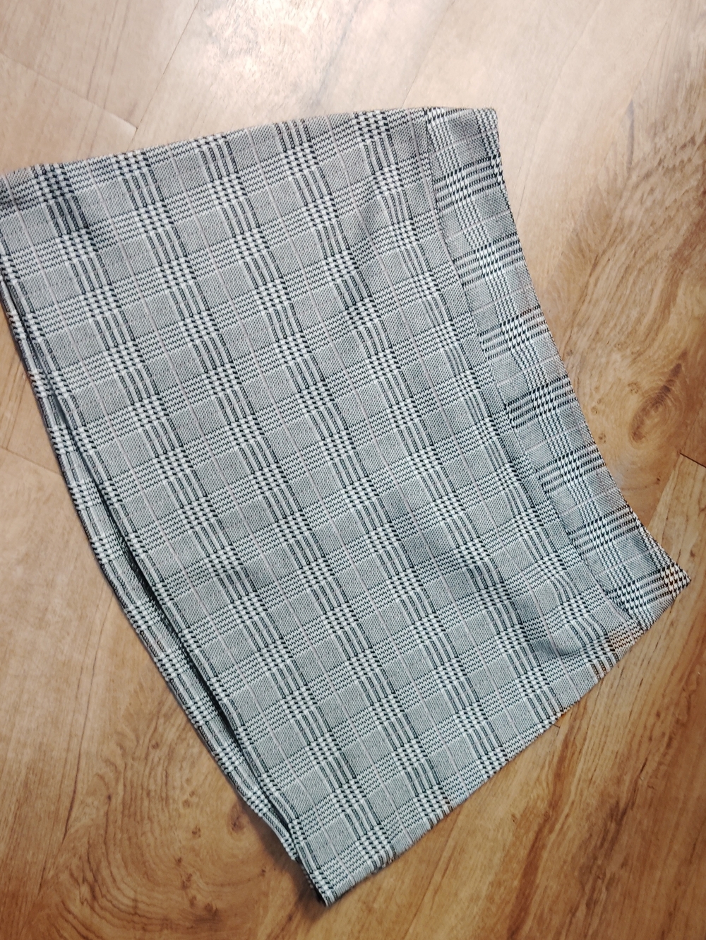 Maison Jules Black and White Glen Plaid Pencil Skirt